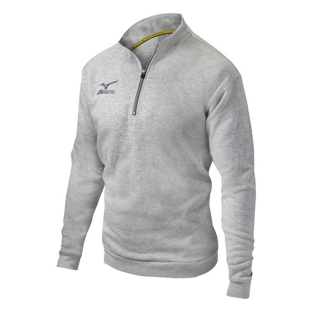 Panske Pulóver Mizuno 1/2 Zip Fleece Červené Siva Vypredaj NTSW43598